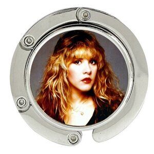 Stevie Nicks Purse Hanger Foldable Hook Handbag Table Bag Holder Metal Silver